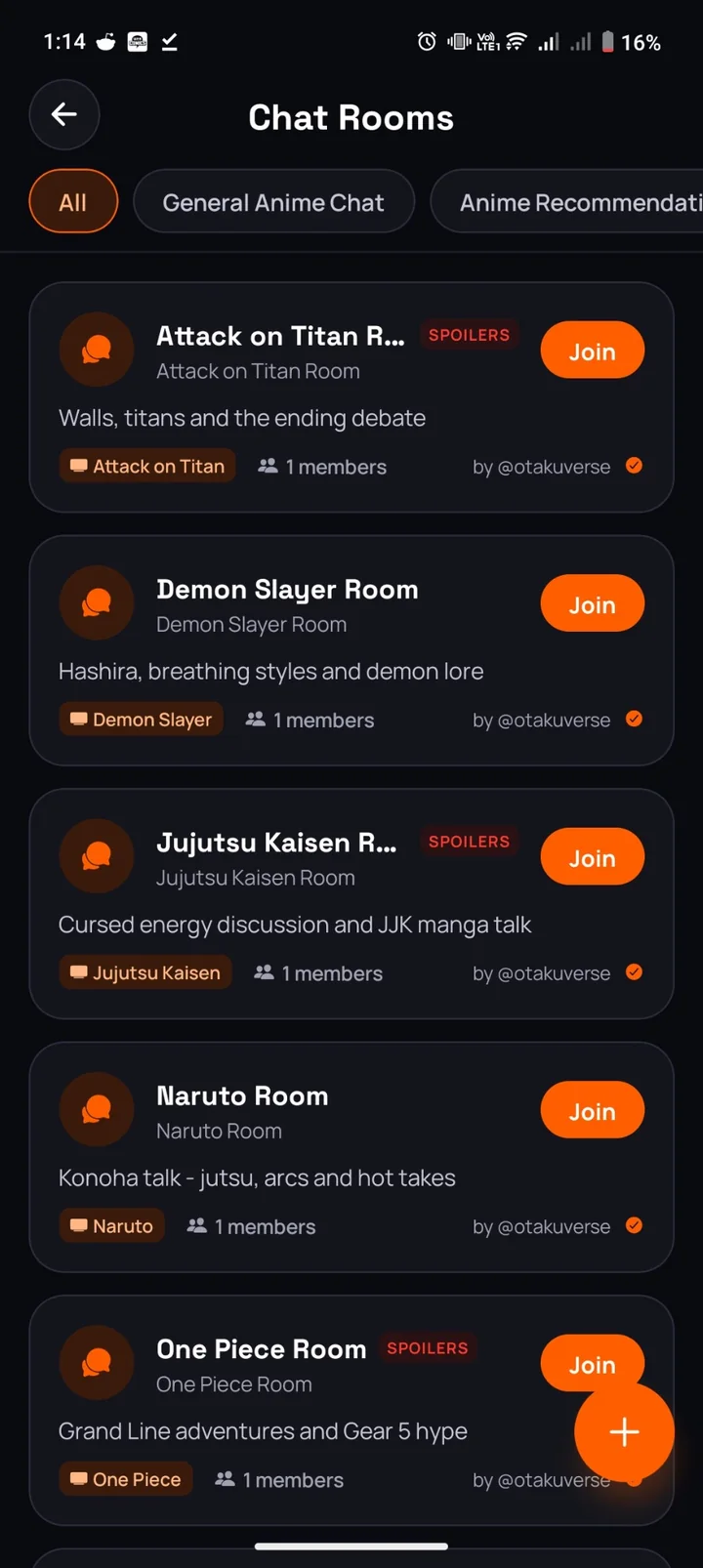 Anime chat rooms