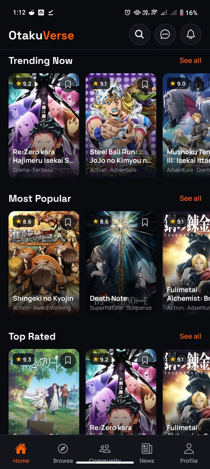 Anime discovery collections